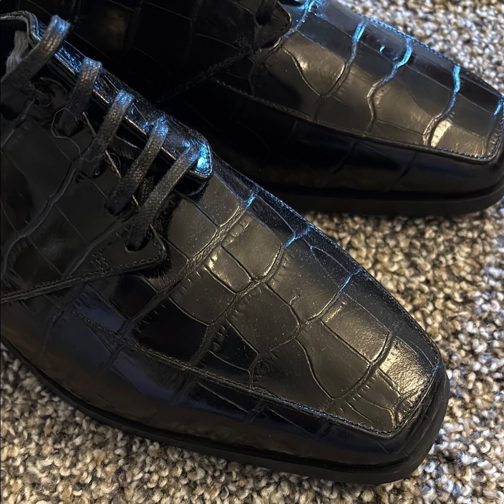 Everlane Black Oxford Shoes Classic Genuine Leather Made in Italy - Picture 5 of 5